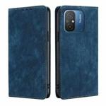 For Xiaomi Redmi 12C 4G RFID Anti-theft Brush Magnetic Leather Phone Case(Blue)