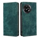For OnePlus Ace 2/11R RFID Anti-theft Brush Magnetic Leather Phone Case(Green)