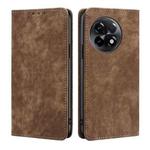 For OnePlus Ace 2/11R RFID Anti-theft Brush Magnetic Leather Phone Case(Brown)