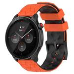 22mm Universal Football Pattern Two-Color Silicone Watch Band(Orange+Black)