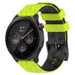 22mm Universal Football Pattern Two-Color Silicone Watch Band(Lime Green+Black)