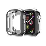 For Apple Watch Series 3 & 2 & 1 38mm Plating TPU Round Hole Hollowing Protective Case(Black)