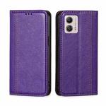 For Motorola Moto G53 5G/G13 4G/G23 4G Grid Texture Magnetic Flip Leather Phone Case(Purple)