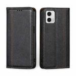 For Motorola Moto G73 5G Grid Texture Magnetic Flip Leather Phone Case(Black)