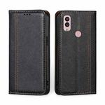 For Kyocera Android One S10 Grid Texture Magnetic Flip Leather Phone Case(Black)