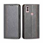 For Kyocera Android One S10 Grid Texture Magnetic Flip Leather Phone Case(Grey)