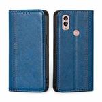 For Kyocera Android One S10 Grid Texture Magnetic Flip Leather Phone Case(Blue)