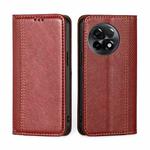 For OnePlus Ace 2/11R Grid Texture Magnetic Flip Leather Phone Case(Red)
