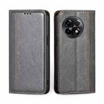 For OnePlus Ace 2/11R Grid Texture Magnetic Flip Leather Phone Case(Grey)