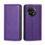 For OnePlus Ace 2/11R Grid Texture Magnetic Flip Leather Phone Case(Purple)