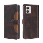 For Motorola Moto G53 5G/G13 4G/G23 4G Skin Feel Magnetic Buckle Leather Phone Case(Brown)