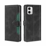 For Motorola Moto G73 5G Skin Feel Magnetic Buckle Leather Phone Case(Black)