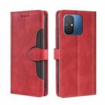 For Xiaomi Redmi 12C 4G Skin Feel Magnetic Buckle Leather Phone Case(Red)