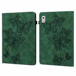 For Lenovo Tab M9 Embossed Butterfly Pattern Leather Tablet Case(Green)