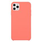 For iPhone 11 Pro Solid Color Solid Silicone  Shockproof Case(Peach Red)
