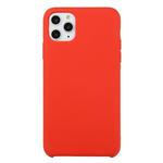 For iPhone 11 Pro Solid Color Solid Silicone  Shockproof Case(China Red)