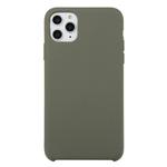 For iPhone 11 Pro Solid Color Solid Silicone  Shockproof Case(Olive Green)