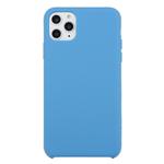 For iPhone 11 Pro Solid Color Solid Silicone  Shockproof Case(Denim Blue)