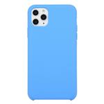 For iPhone 11 Pro Solid Color Solid Silicone  Shockproof Case(Deep Blue)