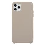 For iPhone 11 Pro Solid Color Solid Silicone  Shockproof Case(Pebble)