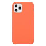For iPhone 11 Pro Max Solid Color Solid Silicone  Shockproof Case(Orange Red)