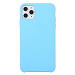 For iPhone 11 Pro Max Solid Color Solid Silicone  Shockproof Case (Chrysanthemum Blue)