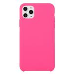 For iPhone 11 Pro Max Solid Color Solid Silicone  Shockproof Case (Arson Fire Rose)