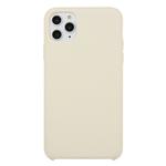 For iPhone 11 Pro Max Solid Color Solid Silicone  Shockproof Case(Antique White)