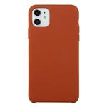 For iPhone 11 Solid Color Solid Silicone  Shockproof Case(Saddle Brown)