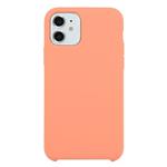 For iPhone 11 Pure Color Solid Silicone  Shockproof Case (New Pink)