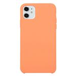 For iPhone 11 Solid Color Solid Silicone  Shockproof Case(Apricot Orange)