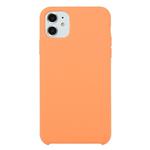 For iPhone 11 Solid Color Solid Silicone  Shockproof Case (Papaya)