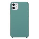 For iPhone 11 Solid Color Solid Silicone  Shockproof Case (Pine Needle Green)