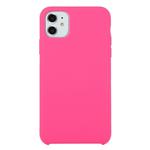 For iPhone 11 Solid Color Solid Silicone  Shockproof Case (Arson Fire Rose)