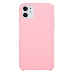 For iPhone 11 Solid Color Solid Silicone  Shockproof Case(Rose Pink)