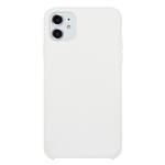 For iPhone 11 Solid Color Solid Silicone  Shockproof Case(White)