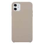 For iPhone 11 Solid Color Solid Silicone  Shockproof Case(Pebble)