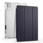 For Xiaomi Redmi Pad 10.61 3-folding Transparent TPU Smart Leather Tablet Case with Pen slot(Black)