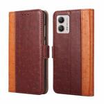 For Motorola Moto G53 5G/G13 4G/G23 4G Ostrich Texture Flip Leather Phone Case(Brown)