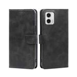 For Motorola Moto G73 5G Calf Texture Buckle Flip Leather Phone Case(Black)