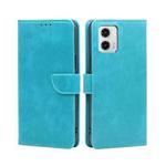 For Motorola Moto G73 5G Calf Texture Buckle Flip Leather Phone Case(Light Blue)