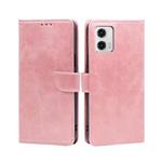 For Motorola Moto G73 5G Calf Texture Buckle Flip Leather Phone Case(Rose Gold)