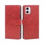 For Motorola Moto G73 5G Calf Texture Buckle Flip Leather Phone Case(Red)