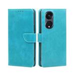 For OPPO Reno8 T 5G/A1 Pro 5G Calf Texture Buckle Flip Leather Phone Case(Light Blue)