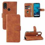 For Kyocera Android One S10 Skin Feel Magnetic Flip Leather Phone Case(Brown)