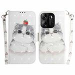 For Tecno Spark Go 2023 / Pop 7 Pro 3D Colored Horizontal Flip Leather Phone Case(Cute Cat)