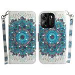 For Tecno Spark Go 2023 / Pop 7 Pro 3D Colored Horizontal Flip Leather Phone Case(Peacock Wreath)