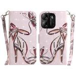 For Tecno Spark Go 2023 / Pop 7 Pro 3D Colored Horizontal Flip Leather Phone Case(Butterfly High-heeled)