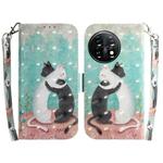 For OnePlus 11 3D Colored Horizontal Flip Leather Phone Case(Black White Cat)