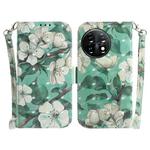 For OnePlus 11 3D Colored Horizontal Flip Leather Phone Case(Watercolor Flower)